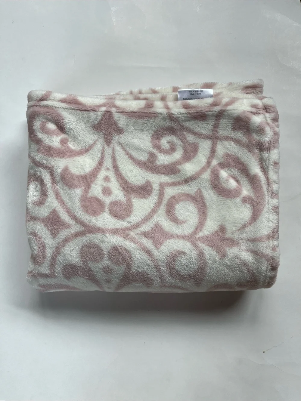 Pink and White Throw Blanket